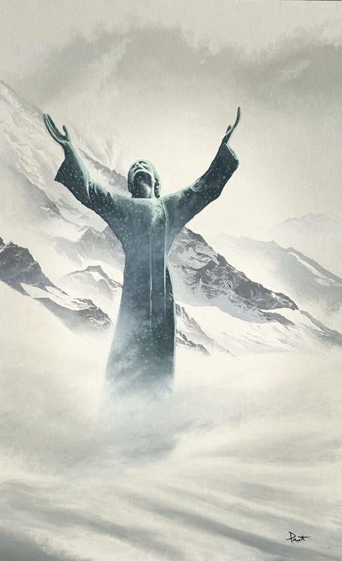 Le Christ des abymes, huile sur toile