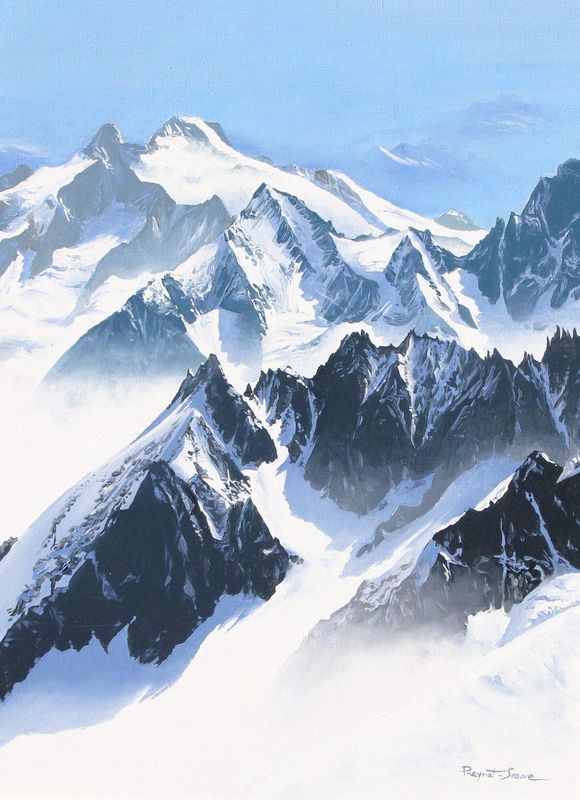 Hautes montagnes, huile sur toile