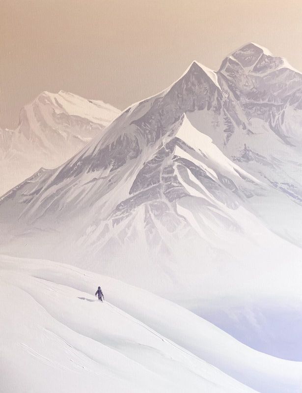 Premières neiges, huile sur toile
